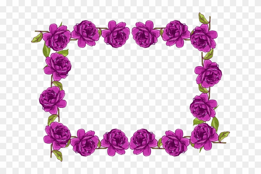 Purple Rose Clipart Border - Purple Rose Clipart Border #1537912
