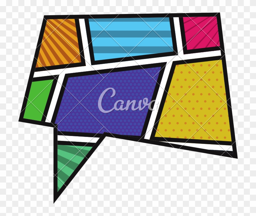 Colorful Rectangle Callout In Pop Art - Colorful Rectangle Callout In Pop Art #1538345