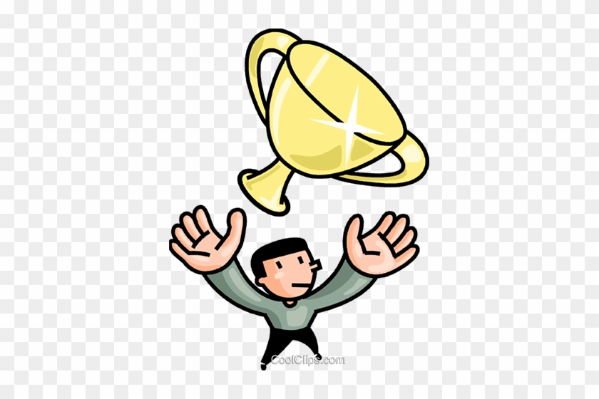 Man Tossing A Trophy In The Air Royalty Free Vector - Man Tossing A Trophy In The Air Royalty Free Vector #1541246