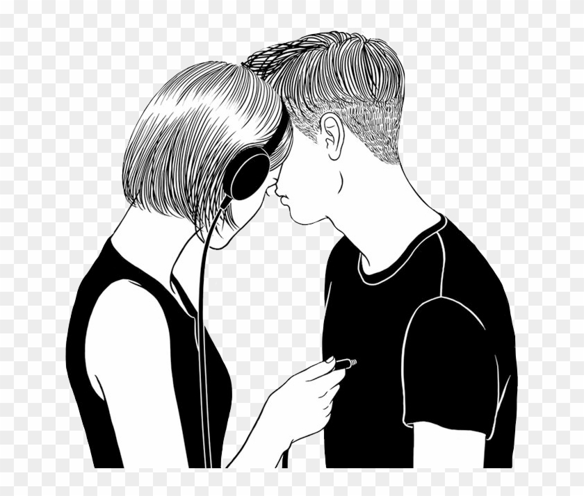 Drawn Couple Outline - Drawn Couple Outline #1541313