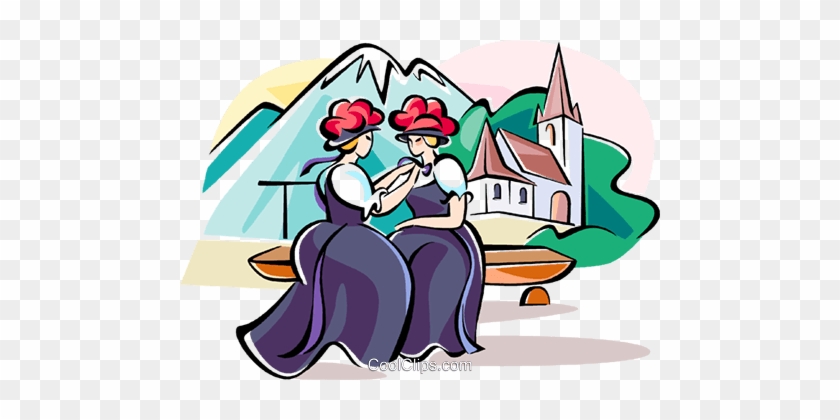 Women In Traditional Costumes Royalty Free Vector Clip - Women In Traditional Costumes Royalty Free Vector Clip #1541367