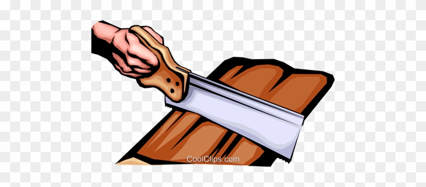 Hand With Saw Royalty Free Vector Clip Art Illustration - Hand With Saw Royalty Free Vector Clip Art Illustration #1541449