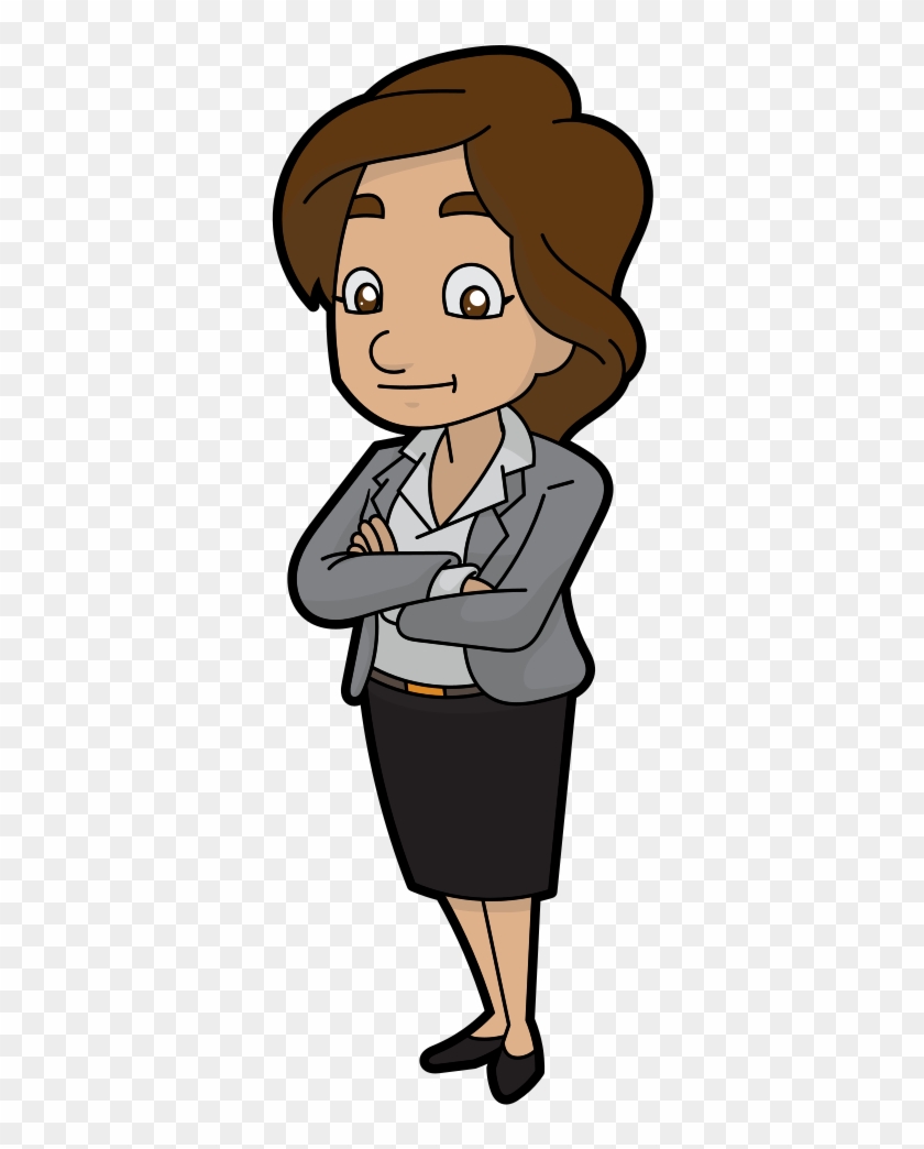 A Cool And Calm Cartoon Businesswoman - A Cool And Calm Cartoon Businesswoman #1543398