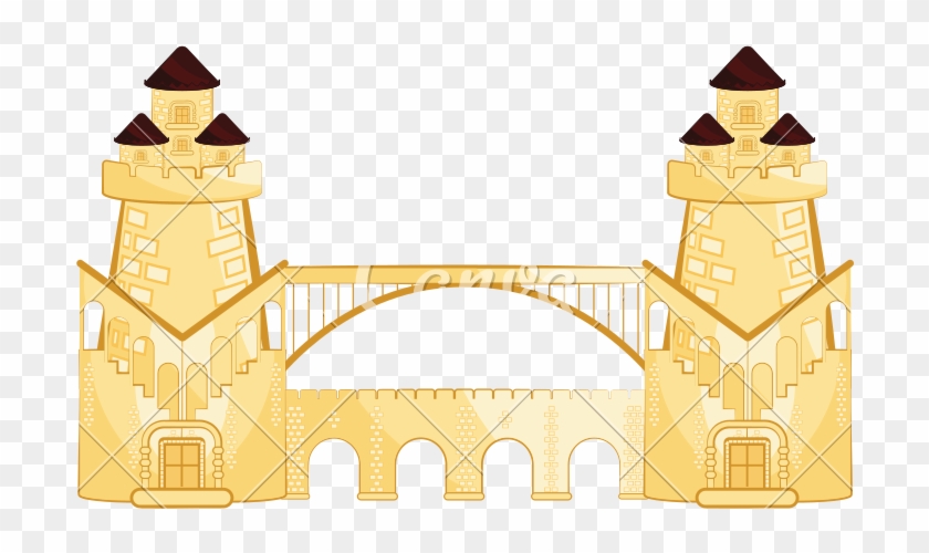 Isolated Medieval Bridge Building - Isolated Medieval Bridge Building #1543425