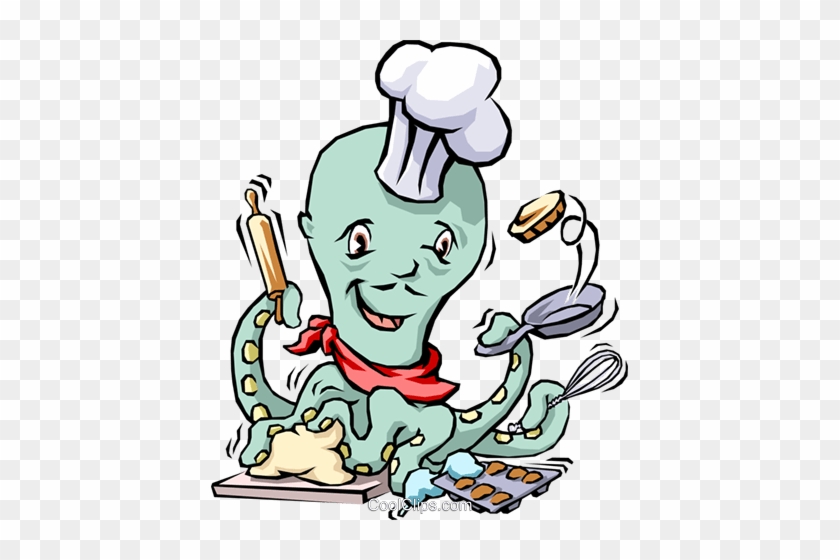 Octopus Chef Royalty Free Vector Clip Art Illustration - Octopus Chef Royalty Free Vector Clip Art Illustration #1544098