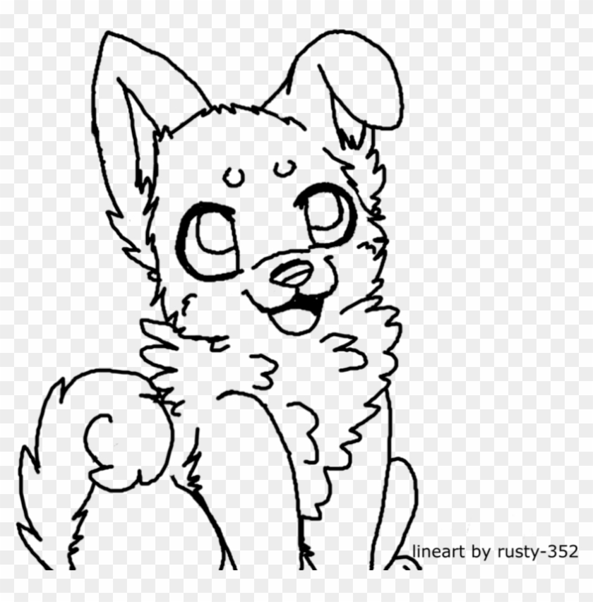 Cute Wolf Puppies Drawings Kitten Outline Clip Art - Cute Wolf Puppies Drawings Kitten Outline Clip Art #1544509