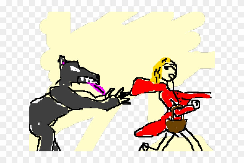 Red Riding Hood Clipart Wolf Chasing - Red Riding Hood Clipart Wolf Chasing #1547824