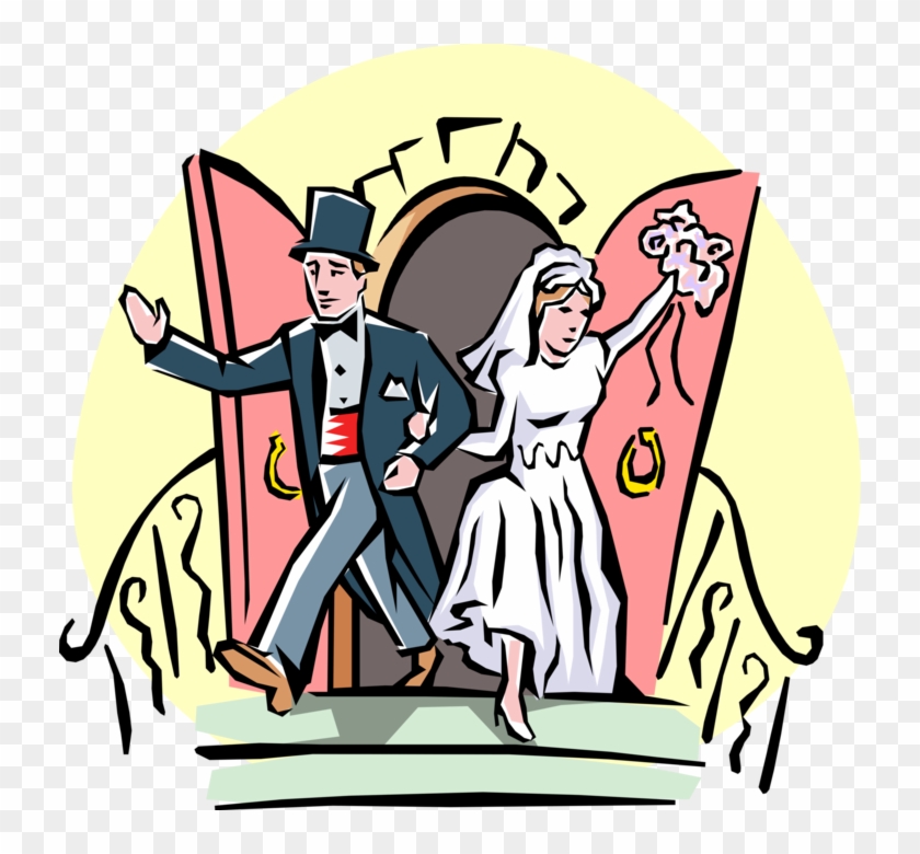 Newlywed Couple Royalty Free Vector Clip Art Illustration - Newlywed Couple Royalty Free Vector Clip Art Illustration #1548010