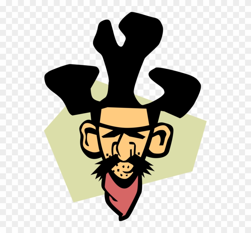 Vector Illustration Of American Old West Bad Man Shady - Vector Illustration Of American Old West Bad Man Shady #1548938