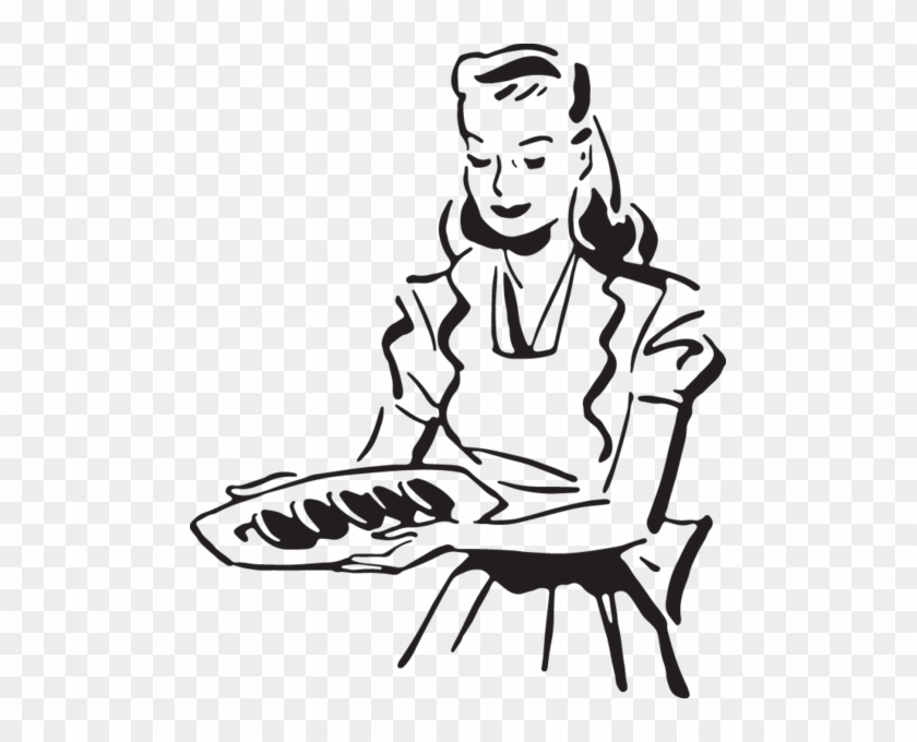 Woman Serves Food Clipart - Woman Serves Food Clipart #1550921