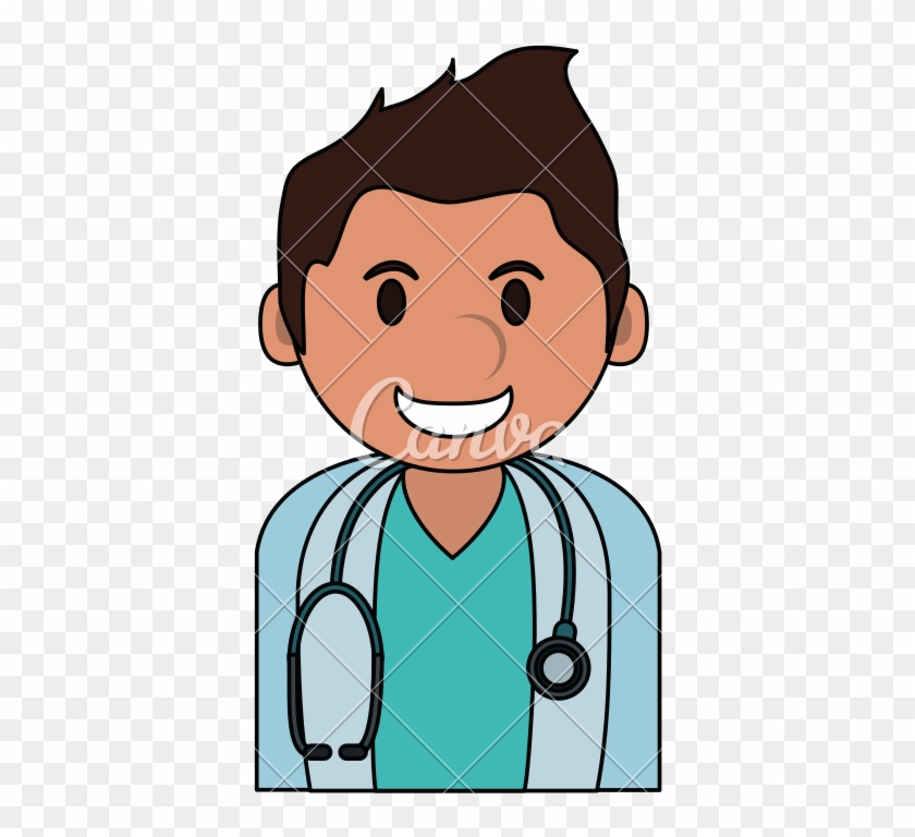 Color Image Cartoon Half Body Young Male Veterinarian - Color Image Cartoon Half Body Young Male Veterinarian #1553184