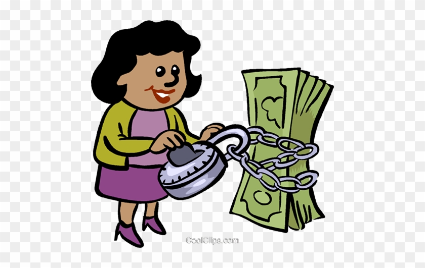 Women Trying To Unlock Money Royalty Free Vector Clip - Women Trying To Unlock Money Royalty Free Vector Clip #1553357