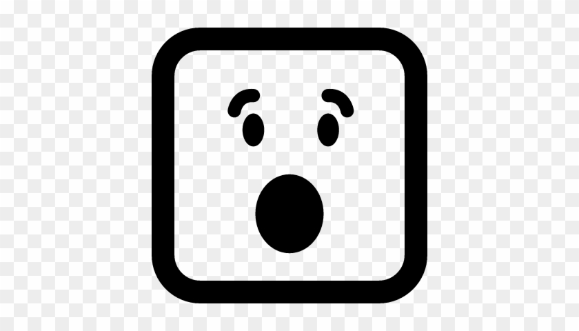 Surprised Emoticon Square Face With Open Eyes And Mouth - Surprised Emoticon Square Face With Open Eyes And Mouth #1554602