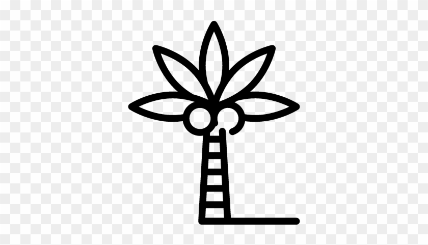 Coconut Tree Vector - Marijuana Leaf Symbol #36152