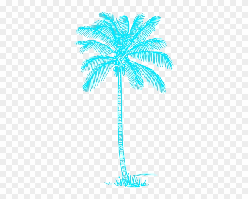 Blue Palm Tree Clip Art At Clker Com Vector Clip Art - Light Blue Palm Tree #36765
