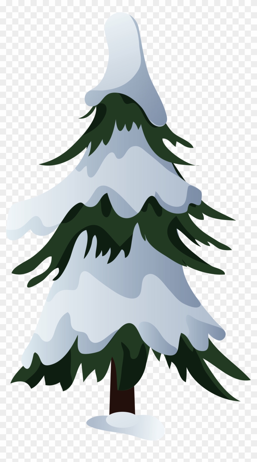 0, - Tree Cartoon With Snow #37061