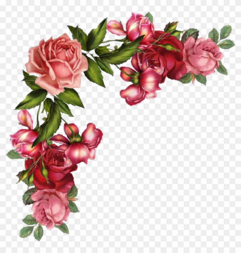 Free Digital Images Vintage, Gif And Clip Art - Vintage Red Rose Border #38118