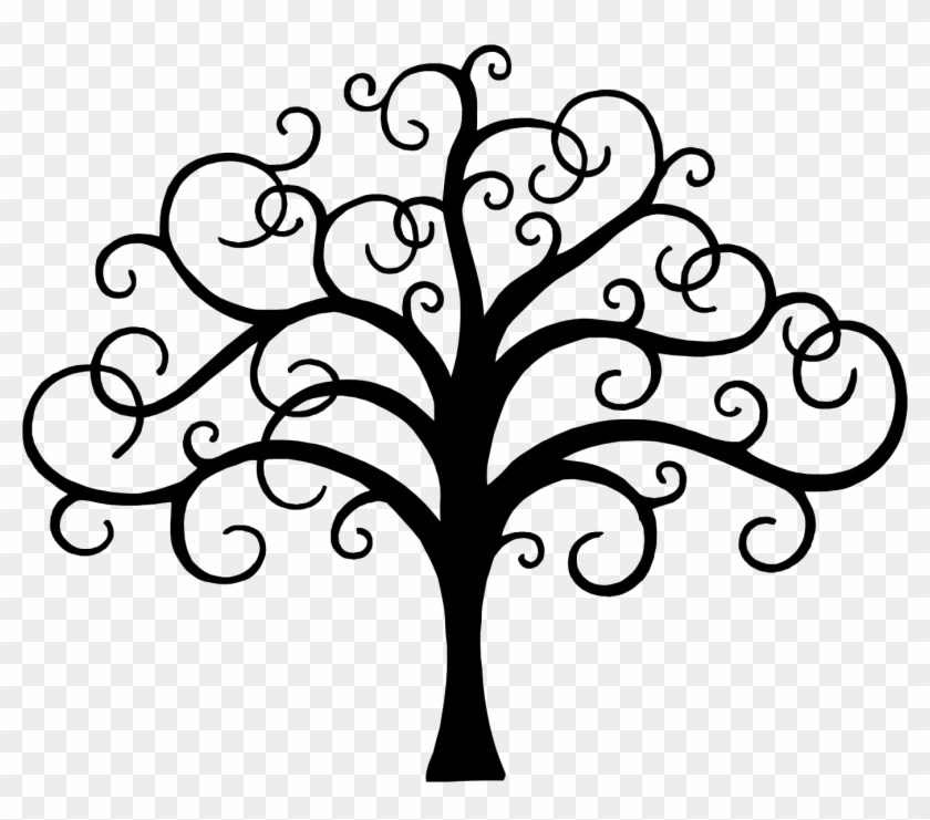 Scroll Tree- Family Tree On Wall - Easy Tree To Draw #39004