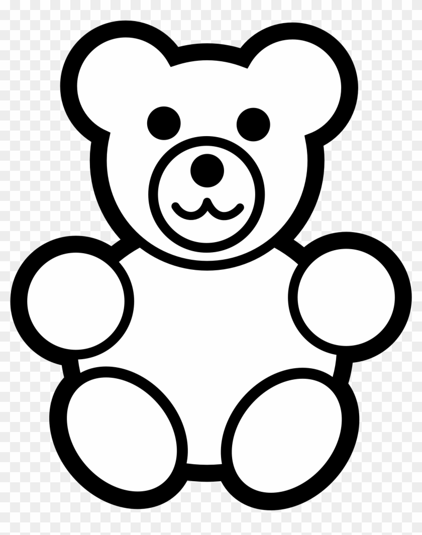 Teddy Bear Clipart Black And White - Teddy Bear Coloring Page #39932