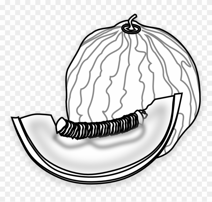 Melon Clip Art Black And White - Clip Art #40246