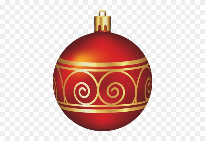 Large Transparent Red And Gold Christmas Ball - Bola De Navidad Png #41726