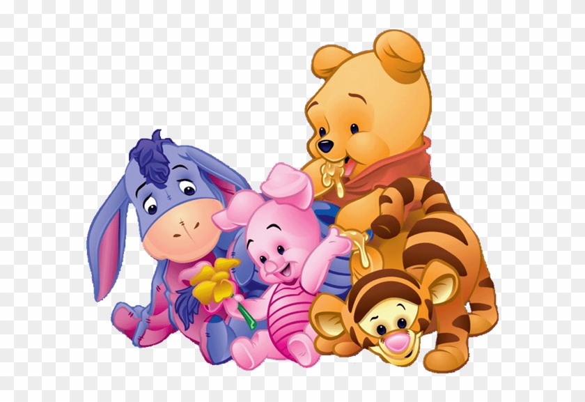 Baby Shower Animal Prints Candy Bag Label All Colors - Pooh Bear And Friends #43539