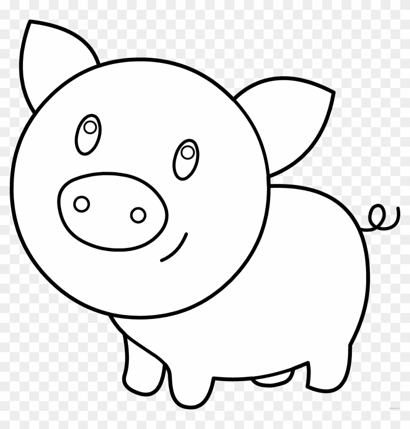 Pen Color Page Clipart Clipart Kid - Pig Clipart Black And White #241709