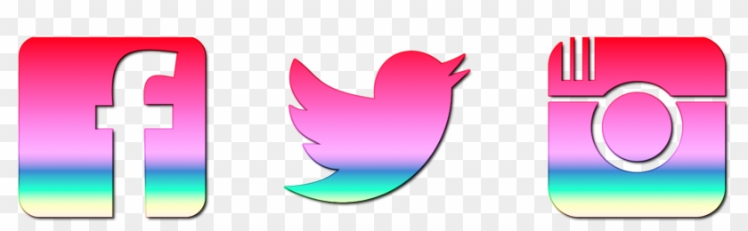 Pink Blue Shades Blended Free To Use, High Resolution - Facebook Twitter Instagram Icons #242134