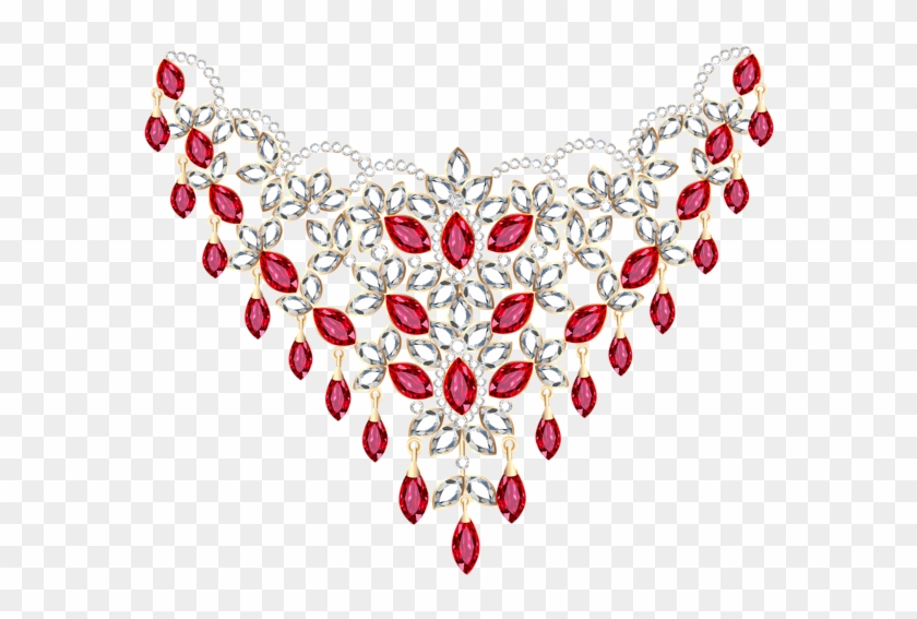 Transparent Diamond And Ruby Necklace Png Clipart - Necklace Png Clipart #242210