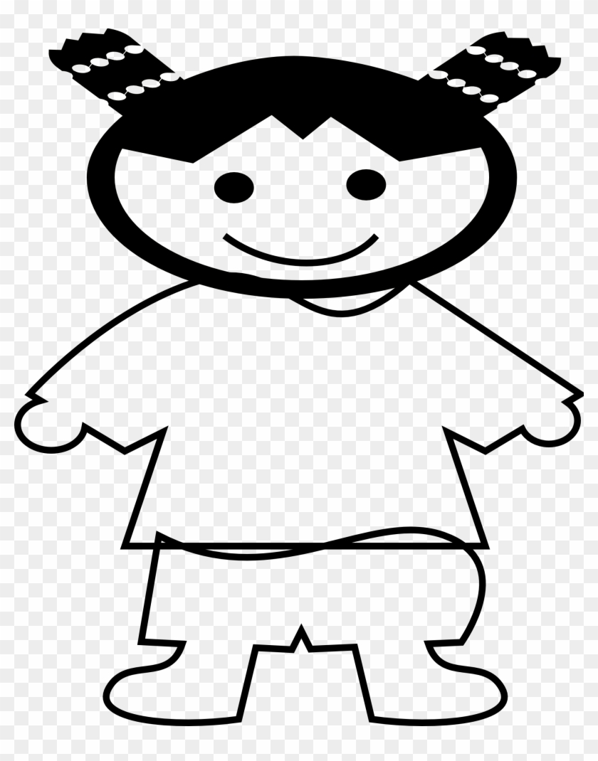 Chinese New Year Chinese Girl Icon 1979px 927 - Clipart Chinese Kids Black & White #243297