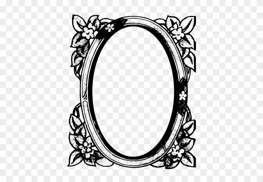 Circular Flower Mirror Frame Vector Image Public Domain - Bingkai Lingkaran #243517