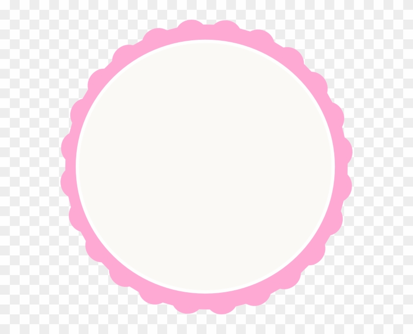 Red Ivory Scallop Circle Frame Clip Art At Clker Com - Circle Frame Png #243554