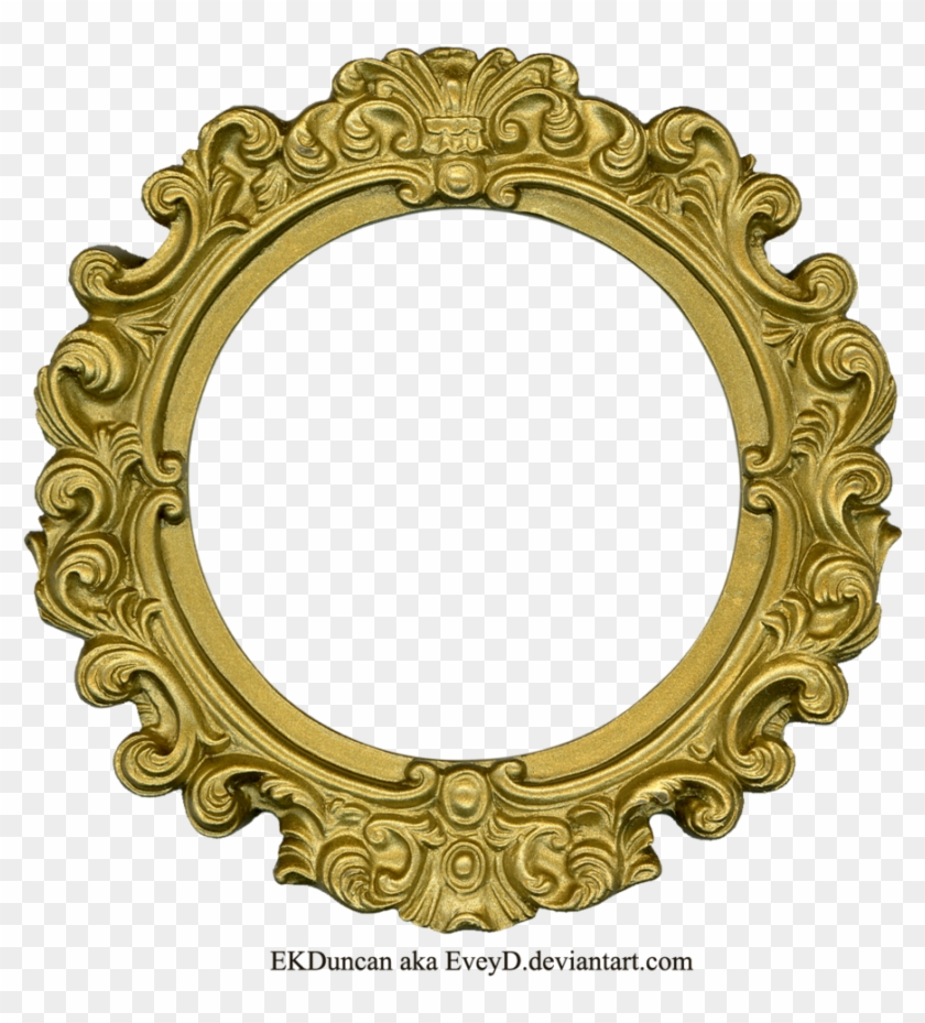 Golden Round Frame Png Clipart - Gold Oval Frame Png #243585
