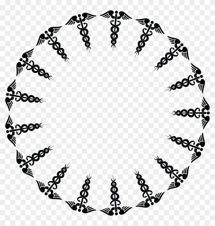 Free Clipart Of A Caduceus Frame - Caduceus Vector #243596
