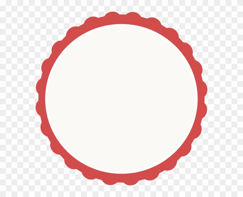 Red Ivory Scallop Circle Frame - Red Circle Frame Clipart #243817