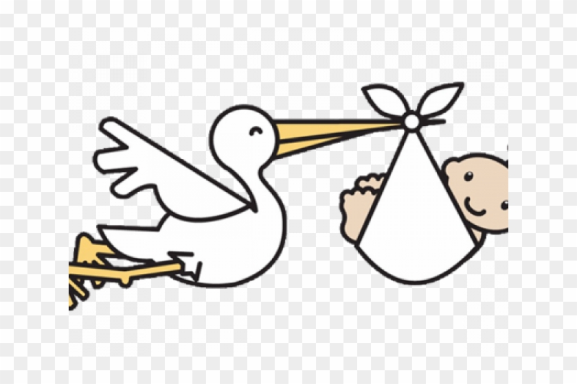 Stork Clipart Baby Outline - Stork Clipart Baby Outline #1555197