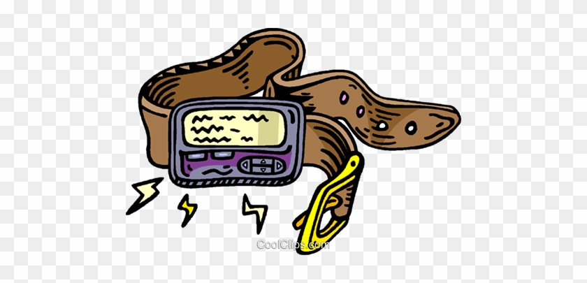Belt With Beeper Royalty Free Vector Clip Art Illustration - Belt With Beeper Royalty Free Vector Clip Art Illustration #1555365