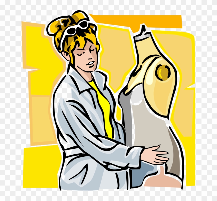 Vector Illustration Of Fashion Industry Designer Dressmaker - Vector Illustration Of Fashion Industry Designer Dressmaker #1556226