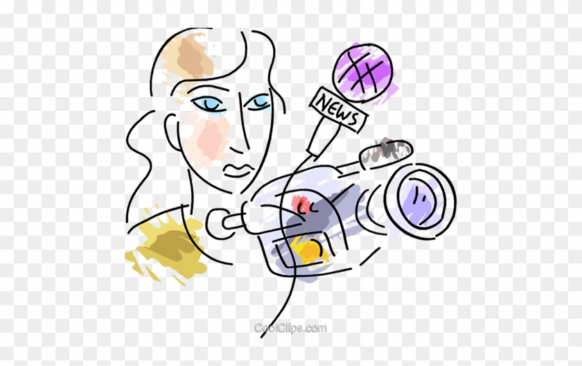 Reporters Royalty Free Vector Clip Art Illustration - Reporters Royalty Free Vector Clip Art Illustration #1556569