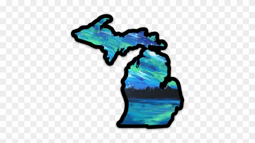 Painted Northern Lights Decal - Painted Northern Lights Decal #1563110