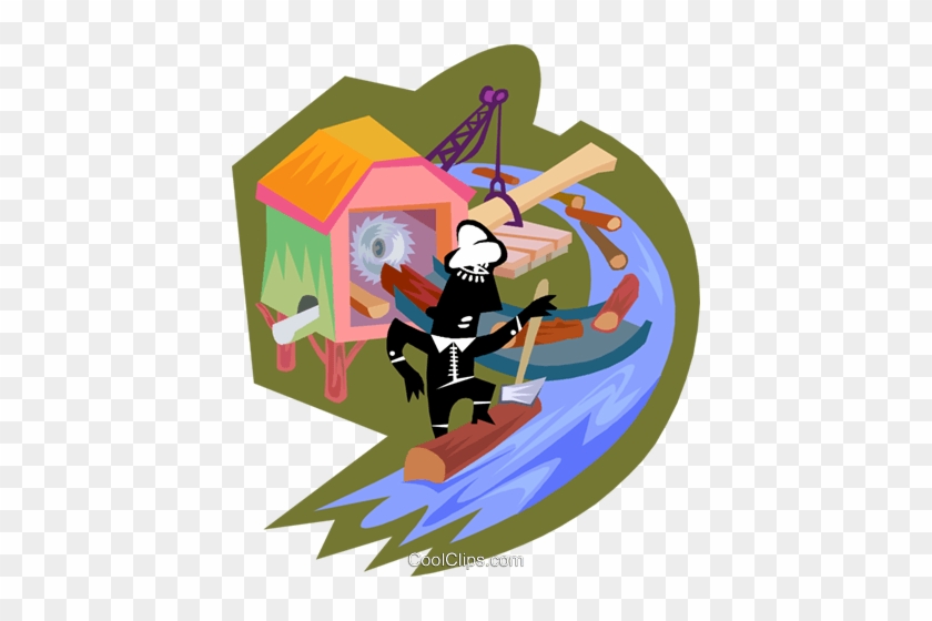 Man Working In Saw Mill Royalty Free Vector Clip Art - Man Working In Saw Mill Royalty Free Vector Clip Art #1563379