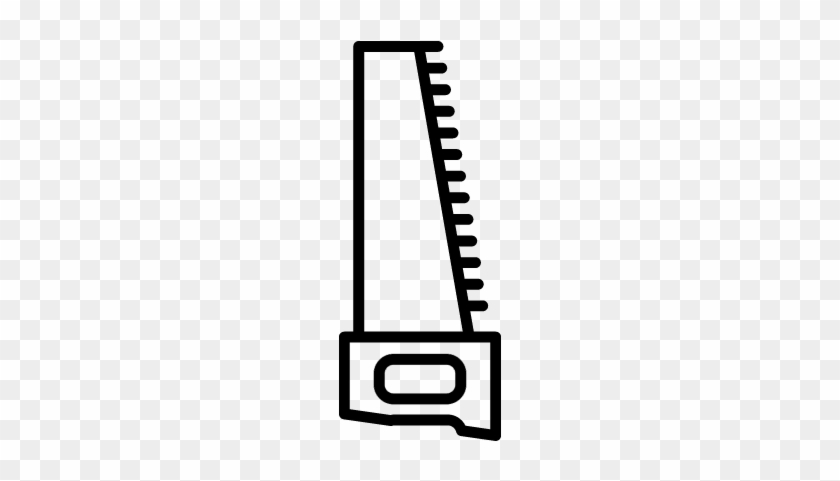 Saw In Vertical Position Outline Vector - Saw In Vertical Position Outline Vector #1563380