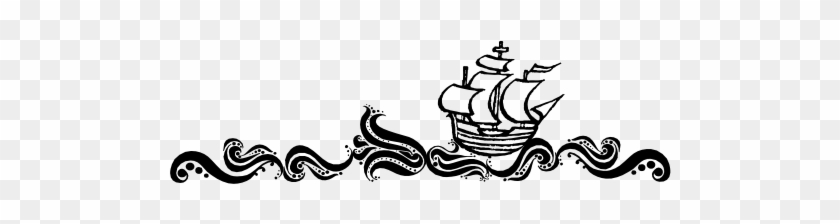Seashells, Fish, And Beach Wavy Ship Artwork - Seashells, Fish, And Beach Wavy Ship Artwork #1566138
