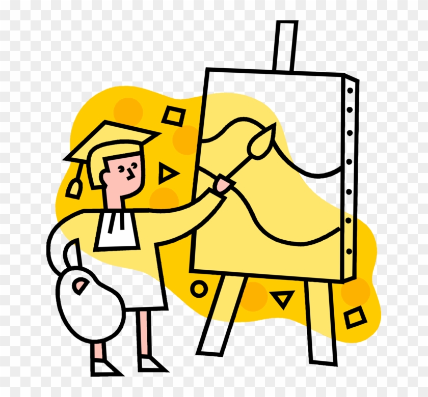 Arts Graduate Artist Paints Vector Image Illustration - Arts Graduate Artist Paints Vector Image Illustration #1566871