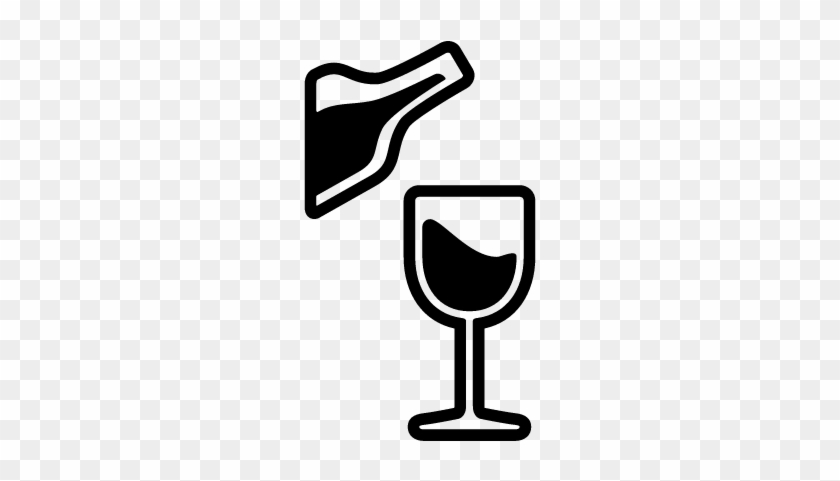 Glass And Bottle Of Wine Vector - Glass And Bottle Of Wine Vector #1567272