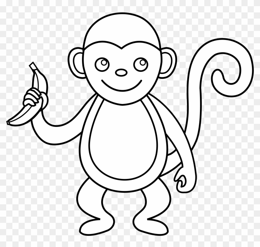 Monkey Clipart Outline - Monkey Clipart Outline #1567913
