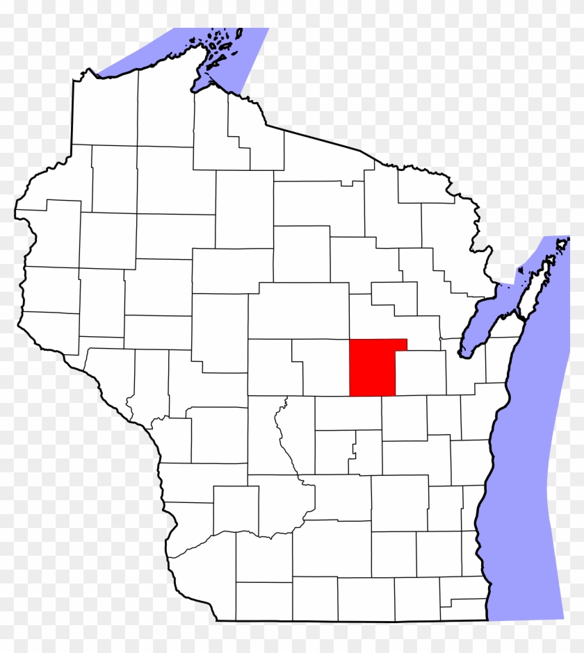 Map Of Wisconsin Highlighting Waupaca County - Map Of Wisconsin Highlighting Waupaca County #1569762