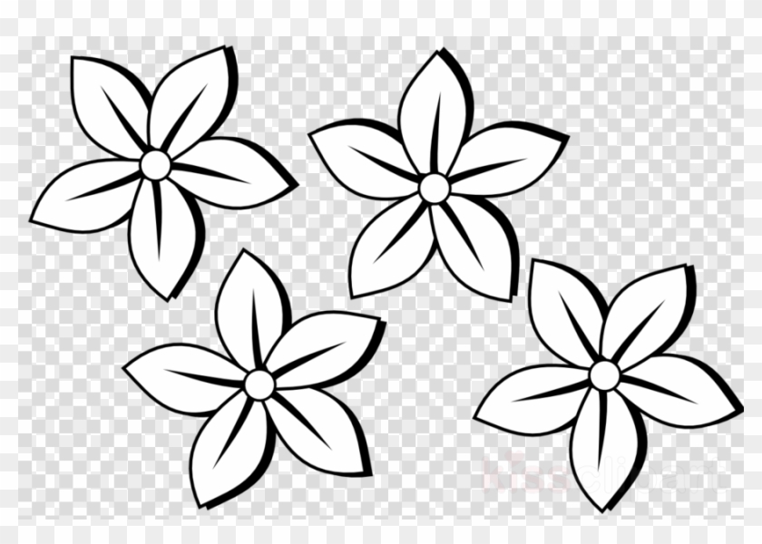 Black And White Flowers Clip Art Clipart Drawing Clip - Black And White Flowers Clip Art Clipart Drawing Clip #1571345
