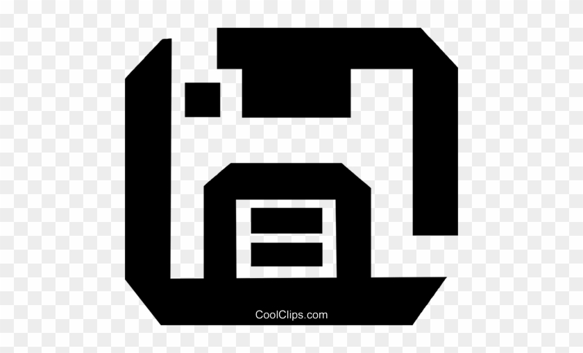 Thick Black Line Diskette Royalty Free Vector Clip - Thick Black Line Diskette Royalty Free Vector Clip #1571466