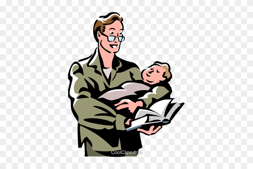 Man Holding A Baby Royalty Free Vector Clip Art Illustration - Man Holding A Baby Royalty Free Vector Clip Art Illustration #1572291